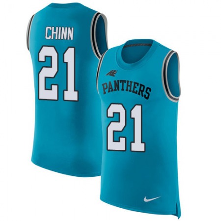 Nike Panthers #21 Jeremy Chinn Blue Alternate Men's Stitched NFL Limited Rush Tank Top Jersey