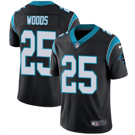 Nike Panthers #25 Xavier Woods Black Team Color Men's Stitched NFL Vapor Untouchable Limited Jersey