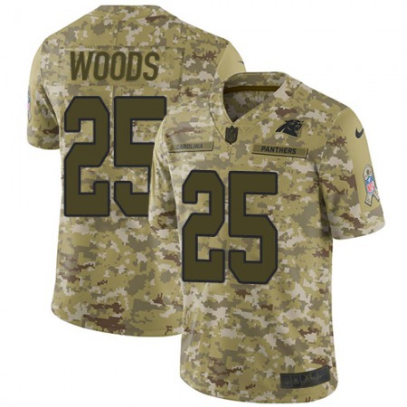 Nike Panthers #25 Xavier Woods Camo Men's Stitched NFL Limited 2018 Salute To Service Jersey