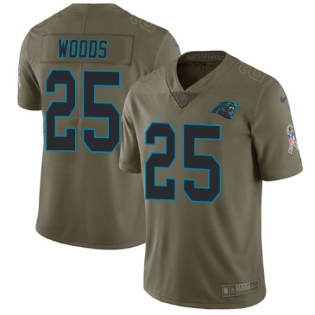 Nike Panthers #25 Xavier Woods Olive Men's Stitched NFL Limited 2017 Salute To Service Jersey