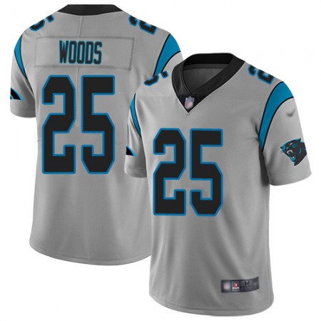Nike Panthers #25 Xavier Woods Silver Men's Stitched NFL Limited Inverted Legend Jersey