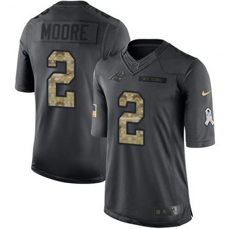 Nike Panthers #2 DJ Moore Black Men's Stitched NFL Limited 2016 Salute to Service Jersey