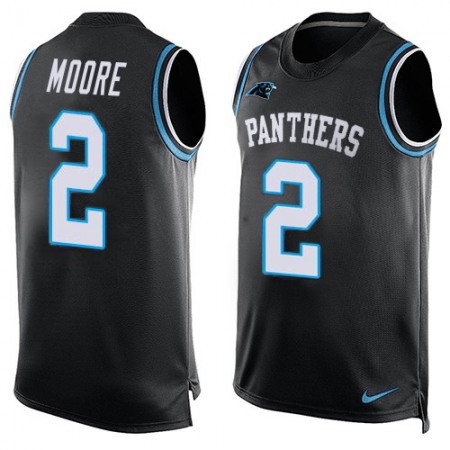 Nike Panthers #2 DJ Moore Black Team Color Men's Stitched NFL Limited Tank Top Jersey
