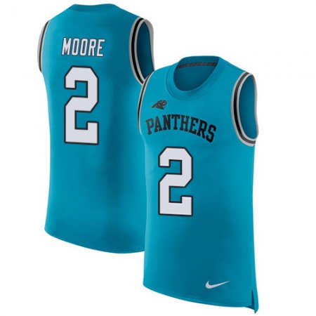 Nike Panthers #2 DJ Moore Blue Alternate Men's Stitched NFL Limited Rush Tank Top Jersey