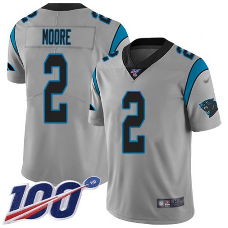 Nike Panthers #2 DJ Moore Silver Men's Stitched NFL Limited Inverted Legend 100th Season Jersey