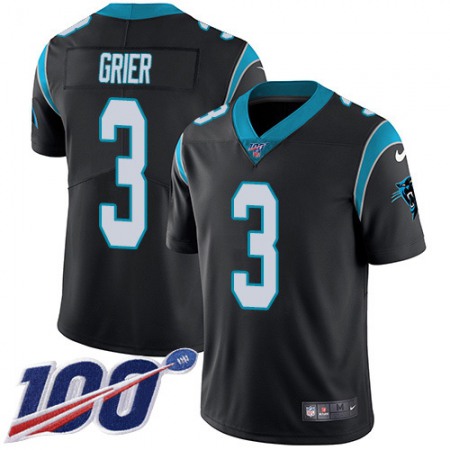 Nike Panthers #3 Will Grier Black Team Color Men's Stitched NFL 100th Season Vapor Untouchable Limited Jersey