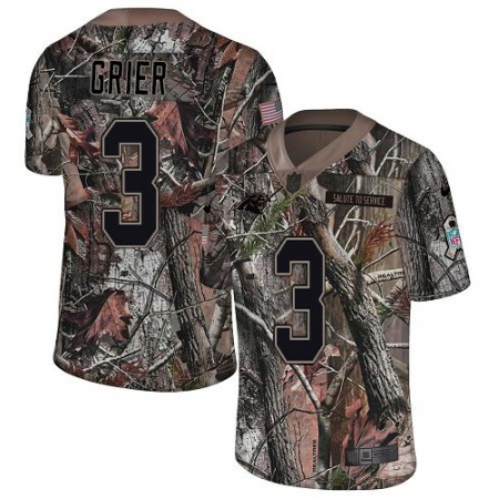 Nike Panthers #3 Will Grier Camo Men's Stitched NFL Limited Rush Realtree Jersey