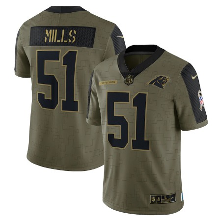Carolina Panthers #51 Sam Mills Olive Nike 2021 Salute To Service Limited Player Jersey