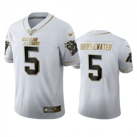Carolina Panthers #5 Teddy Bridgewater Men's Nike White Golden Edition Vapor Limited NFL 100 Jersey
