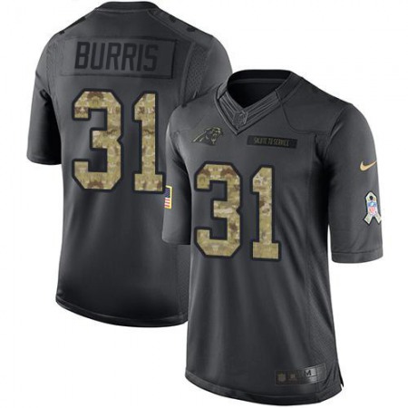 Nike Panthers #31 Juston Burris Black Men's Stitched NFL Limited 2016 Salute to Service Jersey