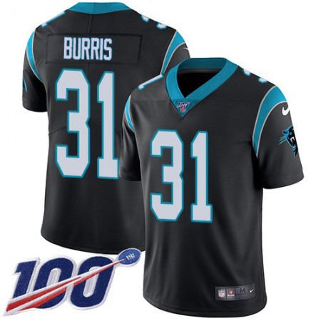 Nike Panthers #31 Juston Burris Black Team Color Men's Stitched NFL 100th Season Vapor Untouchable Limited Jersey