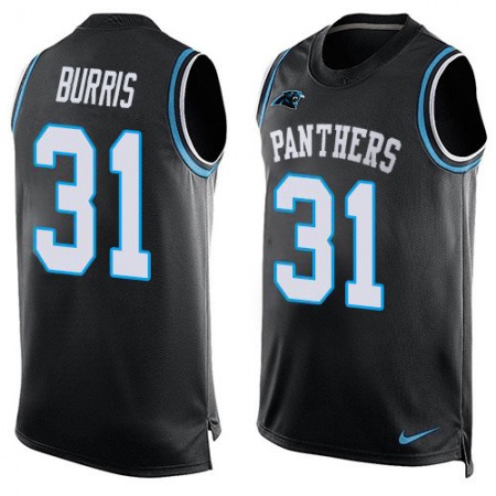 Nike Panthers #31 Juston Burris Black Team Color Men's Stitched NFL Limited Tank Top Jersey