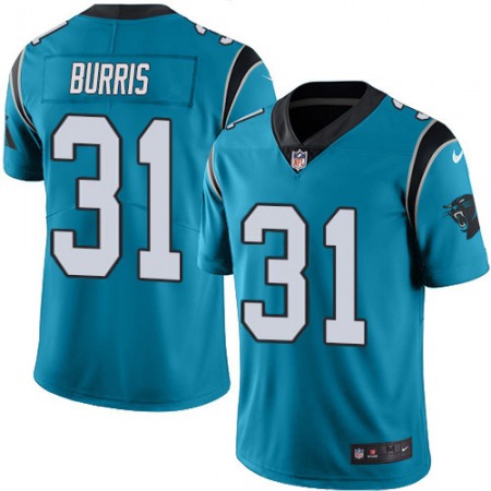 Nike Panthers #31 Juston Burris Blue Men's Stitched NFL Limited Rush Jersey