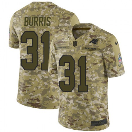 Nike Panthers #31 Juston Burris Camo Men's Stitched NFL Limited 2018 Salute To Service Jersey