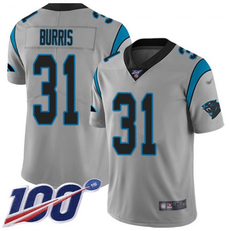 Nike Panthers #31 Juston Burris Silver Men's Stitched NFL Limited Inverted Legend 100th Season Jersey