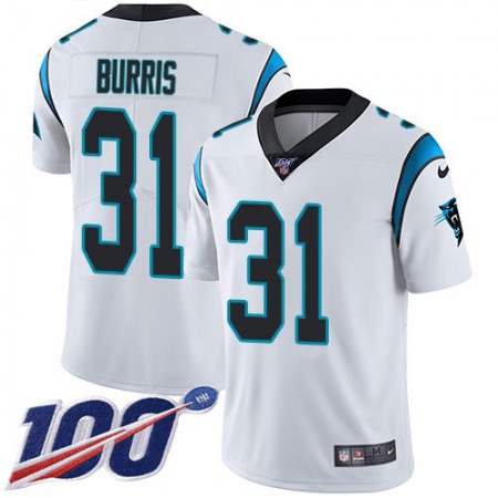 Nike Panthers #31 Juston Burris White Men's Stitched NFL 100th Season Vapor Untouchable Limited Jersey