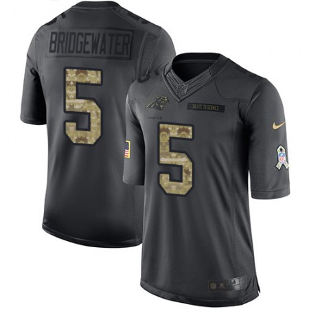 Nike Panthers #5 Teddy Bridgewater Black Men's Stitched NFL Limited 2016 Salute to Service Jersey