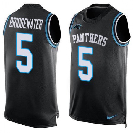 Nike Panthers #5 Teddy Bridgewater Black Team Color Men's Stitched NFL Limited Tank Top Jersey