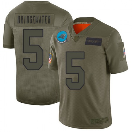 Nike Panthers #5 Teddy Bridgewater Camo Men's Stitched NFL Limited 2019 Salute To Service Jersey