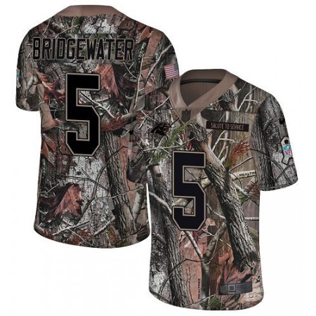Nike Panthers #5 Teddy Bridgewater Camo Men's Stitched NFL Limited Rush Realtree Jersey