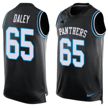 Nike Panthers #65 Dennis Daley Black Team Color Men's Stitched NFL Limited Tank Top Jersey