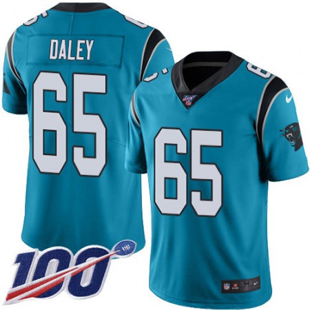 Nike Panthers #65 Dennis Daley Blue Alternate Men's Stitched NFL 100th Season Vapor Untouchable Limited Jersey