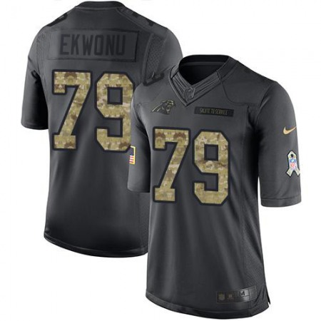 Nike Panthers #79 Ikem Ekwonu Black Men's Stitched NFL Limited 2016 Salute to Service Jersey