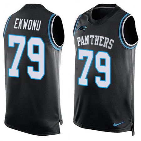 Nike Panthers #79 Ikem Ekwonu Black Team Color Men's Stitched NFL Limited Tank Top Jersey