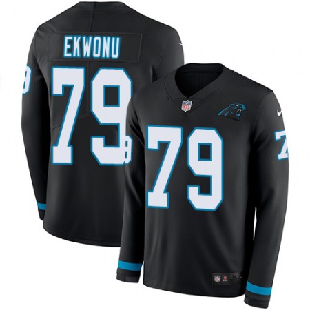 Nike Panthers #79 Ikem Ekwonu Black Team Color Men's Stitched NFL Limited Therma Long Sleeve Jersey