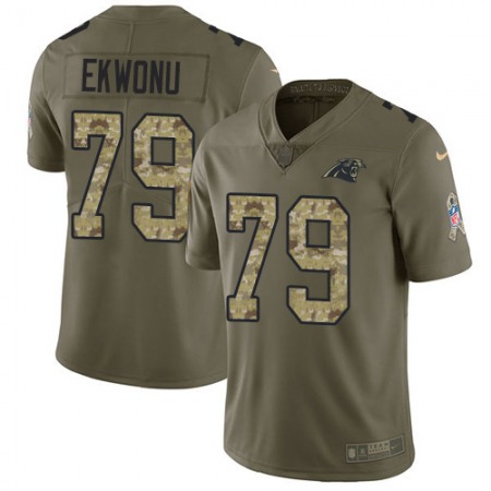 Nike Panthers #79 Ikem Ekwonu Olive/Camo Men's Stitched NFL Limited 2017 Salute To Service Jersey