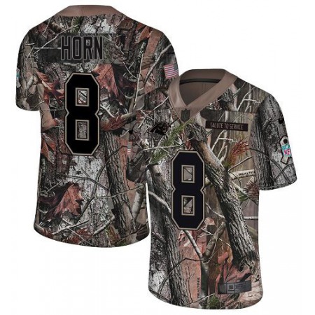 Nike Panthers #8 Jaycee Horn Camo Men's Stitched NFL Limited Rush Realtree Jersey