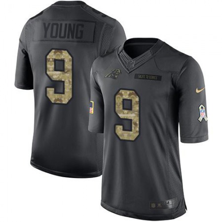 Nike Panthers #9 Bryce Young Black Men's Stitched NFL Limited 2016 Salute to Service Jersey