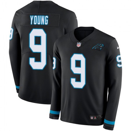 Nike Panthers #9 Bryce Young Black Team Color Men's Stitched NFL Limited Therma Long Sleeve Jersey