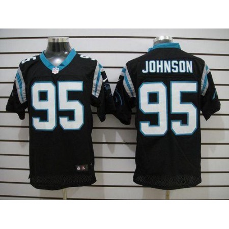 Nike Panthers #95 Charles Johnson Black Team Color Men's Stitched NFL Elite Jersey