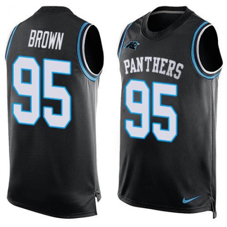 Nike Panthers #95 Derrick Brown Black Team Color Men's Stitched NFL Limited Tank Top Jersey