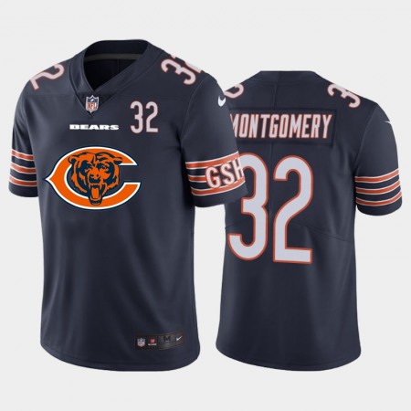 Chicago Bears #32 David Montgomery Navy Blue Men's Nike Big Team Logo Player Vapor Limited NFL Jersey