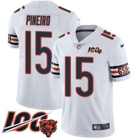 Nike Bears #15 Eddy Pineiro White Men's 100th Season Stitched NFL Vapor Untouchable Limited Jersey