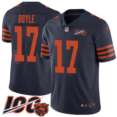Nike Bears #17 Tim Boyle Navy Blue Alternate Men's Stitched NFL 100th Season Vapor Limited Jersey