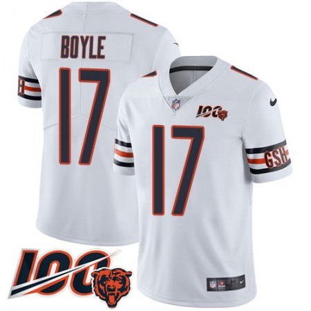 Nike Bears #17 Tim Boyle White Men's Stitched NFL 100th Season Vapor Limited Jersey