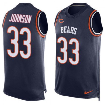 Nike Bears #33 Jaylon Johnson Navy Blue Team Color Men's Stitched NFL Limited Tank Top Jersey