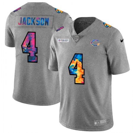 Chicago Bears #4 Eddie Jackson Men's Nike Multi-Color 2020 NFL Crucial Catch NFL Jersey Greyheather