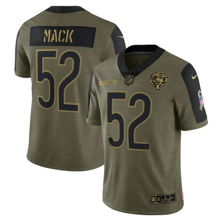 Chicago Bears #52 Khalil Mack Olive Nike 2021 Salute To Service Limited Player Jersey