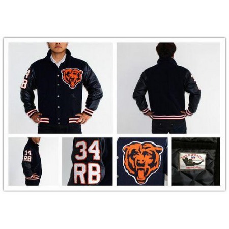 Mitchell And Ness NFL Chicago Bears #34 Walter Payton Authentic Wool Jacket