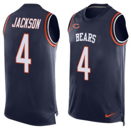 Nike Bears #4 Eddie Jackson Navy Blue Team Color Men's Stitched NFL Limited Tank Top Jersey