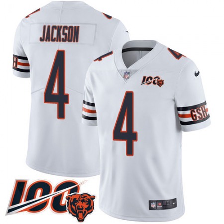 Nike Bears #4 Eddie Jackson White Alternate Men's Stitched NFL Vapor Untouchable Limited 100th Season Jersey