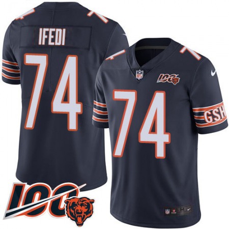 Nike Bears #74 Germain Ifedi Navy Blue Team Color Men's Stitched NFL 100th Season Vapor Untouchable Limited Jersey