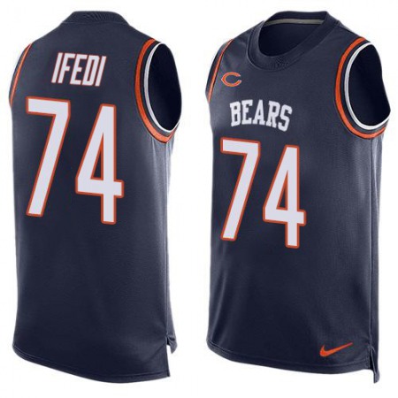 Nike Bears #74 Germain Ifedi Navy Blue Team Color Men's Stitched NFL Limited Tank Top Jersey