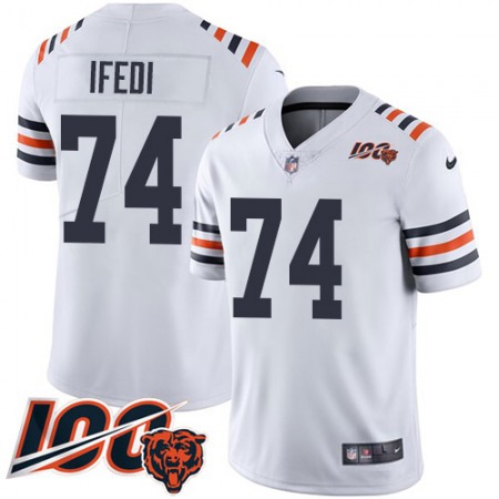 Nike Bears #74 Germain Ifedi White Alternate Men's Stitched NFL Vapor Untouchable Limited 100th Season Jersey