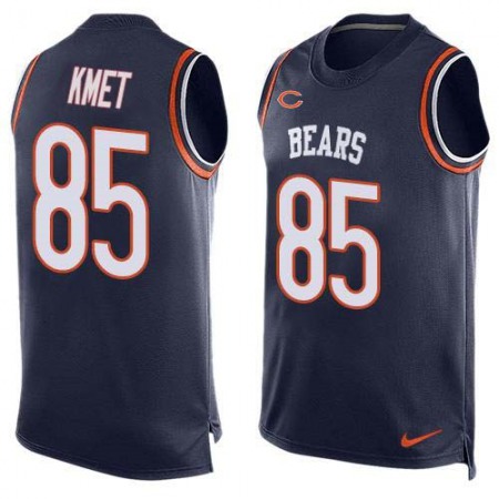 Nike Bears #85 Cole Kmet Navy Blue Team Color Men's Stitched NFL Limited Tank Top Jersey