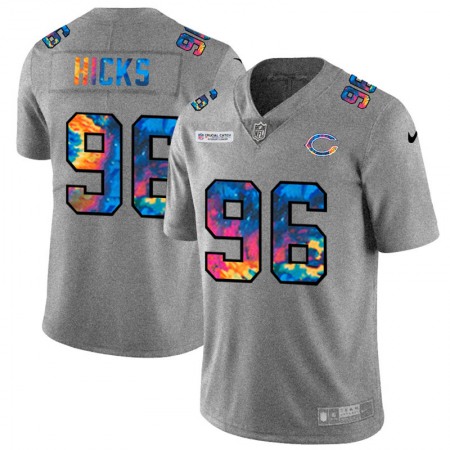 Chicago Bears #96 Akiem Hicks Men's Nike Multi-Color 2020 NFL Crucial Catch NFL Jersey Greyheather